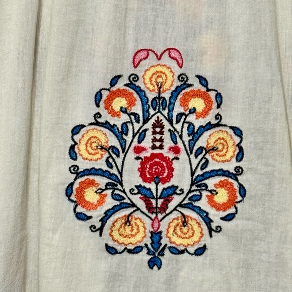 Sundance Floral Embroidered Long Sleeve Peasant Style Lightweight Blouse Top XL - Picture 9 of 11